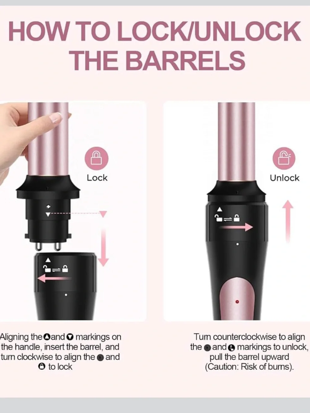 Multi-Piece Rose Gold Hair Styling Set with Interchangeable Barrels